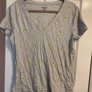 NWOT! Merona Lemon Embroidered T-shirt 🍋